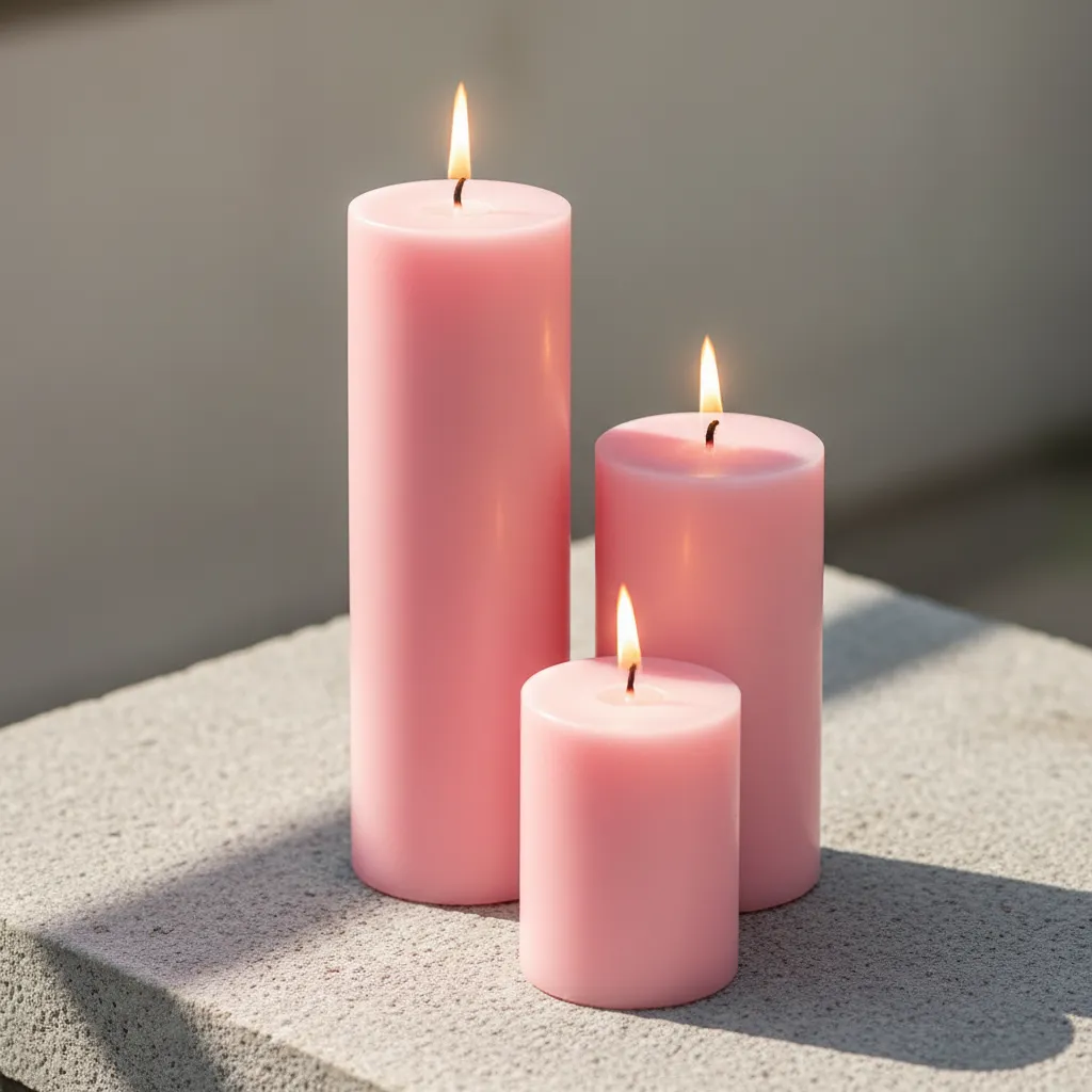 EternaGlow Handcrafted Luxury Candle (Pink) - Set Of Three media 1