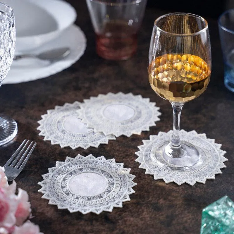 Embroidered French Star Doily - Set Of Four media 1