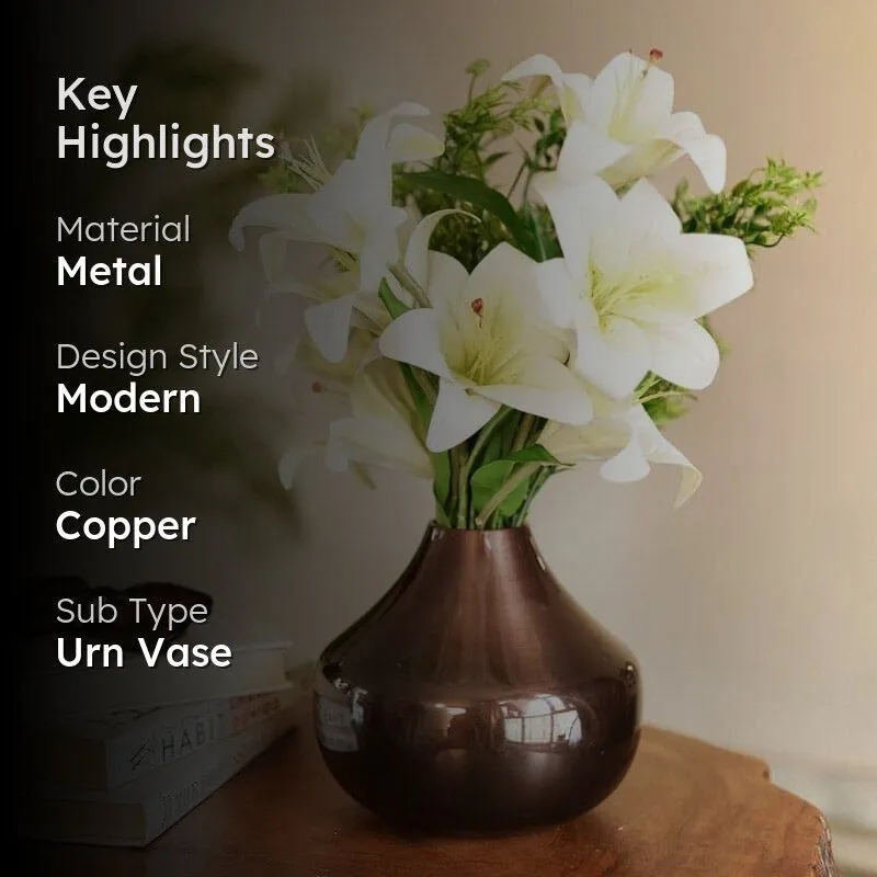 Uleva Metal Vase - Antique Copper media 2