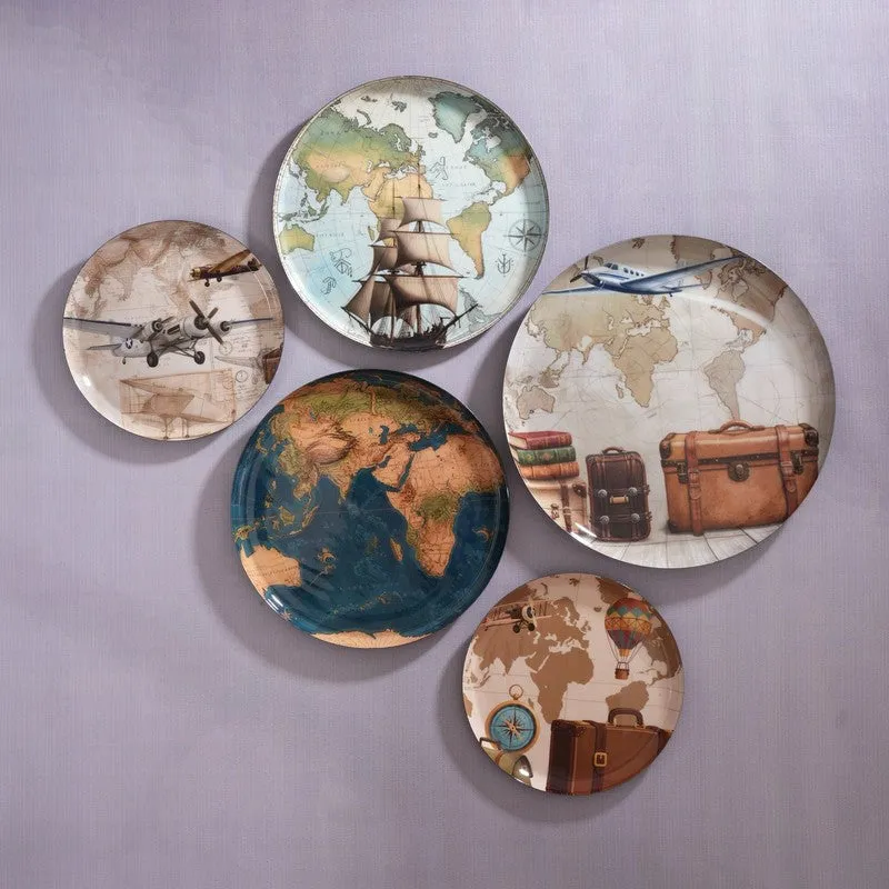 Atlas Journey Wall Plates - Set of Five media 1