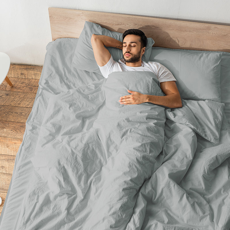 Maison Cotton Duvet Cover (Light Grey) - 200 TC media 5