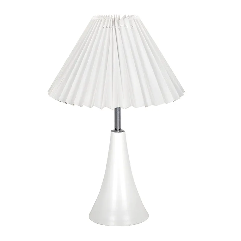 Arrido French Pleat Metal Table Lamp - White media 3