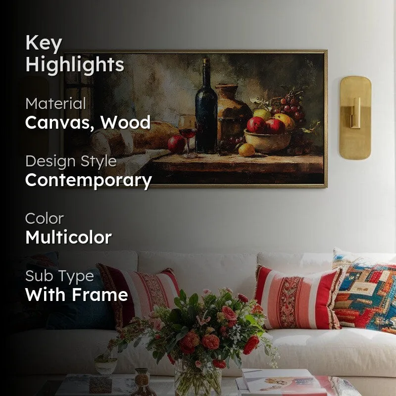 Rustic Platter Canvas Wall Painting With Frame media 2