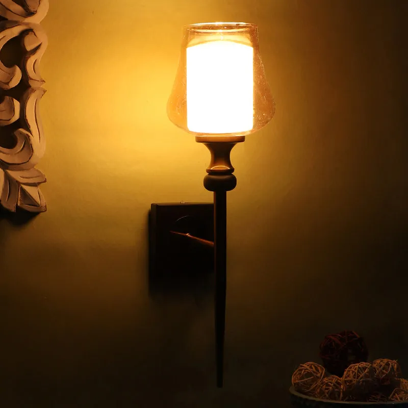 Alankrita Iron & Glass Wall Lamp media 4