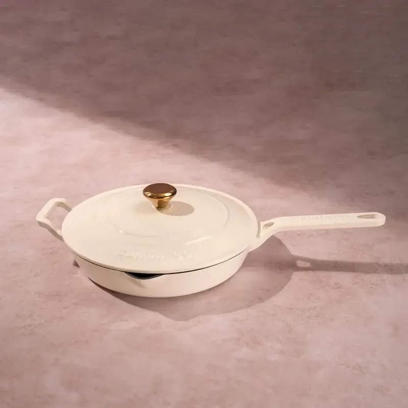 Cumin Co Enamel Cast Iron Frying Pan (1900 mL) - White media 6