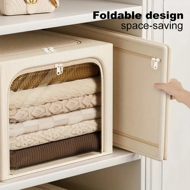 Tuck In Cloth Organiser With Zipper - Beige media 7