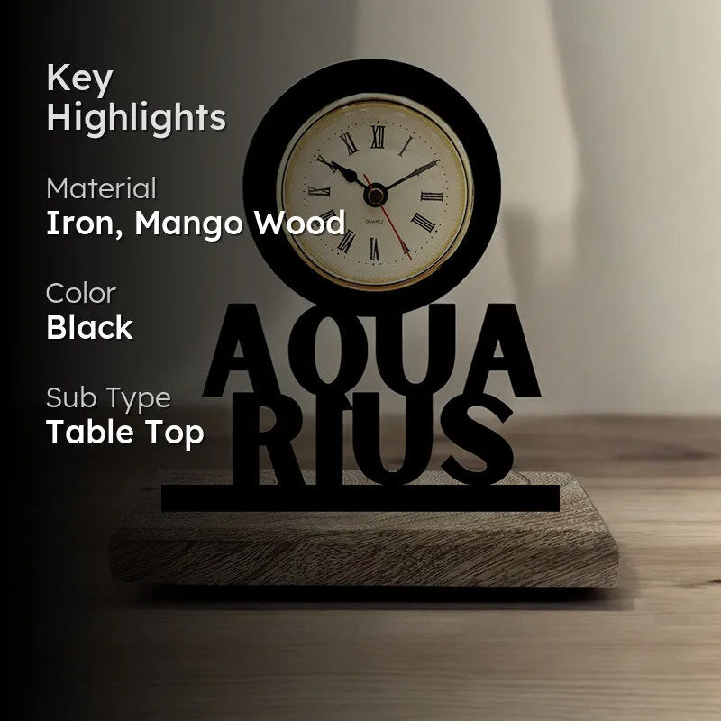 Aquarius Zodiac Analog Table Clock media 2