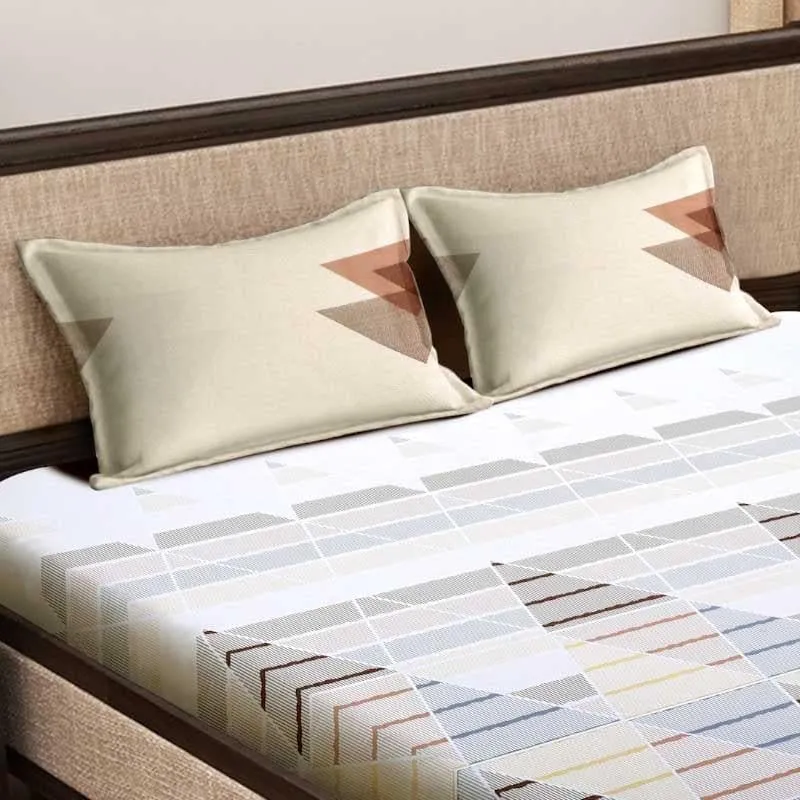 Trio Frenzy Fitted Cotton Bedsheet (Yellow) - 400 TC media 5