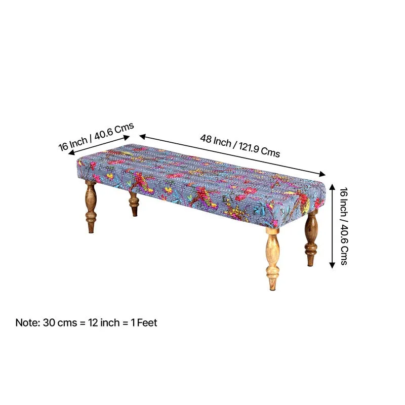 Averon Sheesham Wooden Bench - Grey media 11