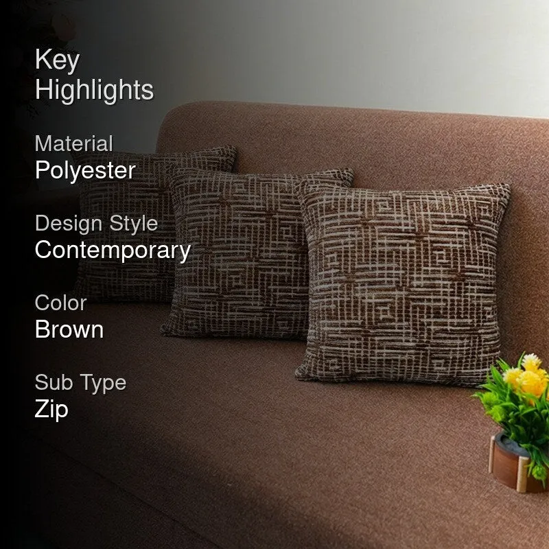 GeoMirage Cushion Cover (Brown) - Set Of Three media 2