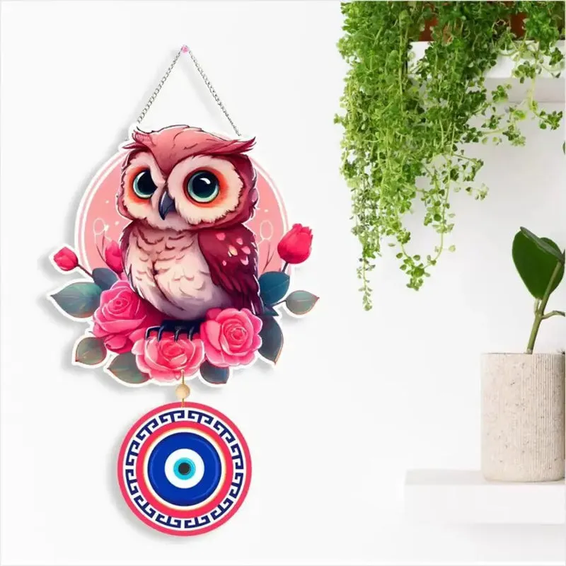 Cute Owl Nazar Polyester & MDF Wall Hanging media 3