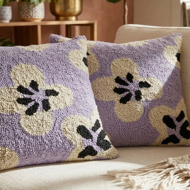 Thread Aura Tufted Cotton Cushion Cover - Set of Two - 7