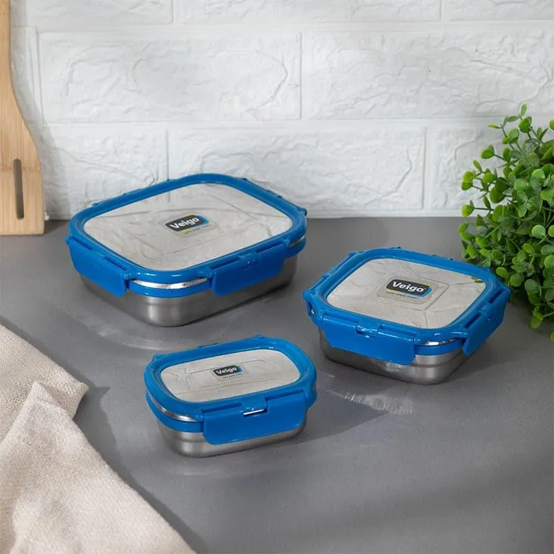 Savory Sam Dark Blue Lunch Box (550/300/150 mL) - Set of Three media 6