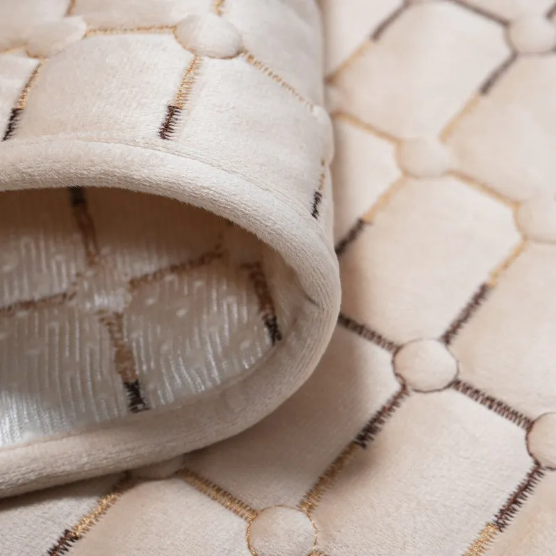 GeoWeave Velvet Sofa Cover - Beige media 6