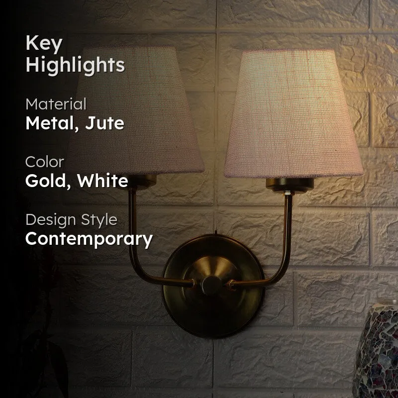 Lumoire Duo Cone Metal Wall Lamp - Gold,White media 2