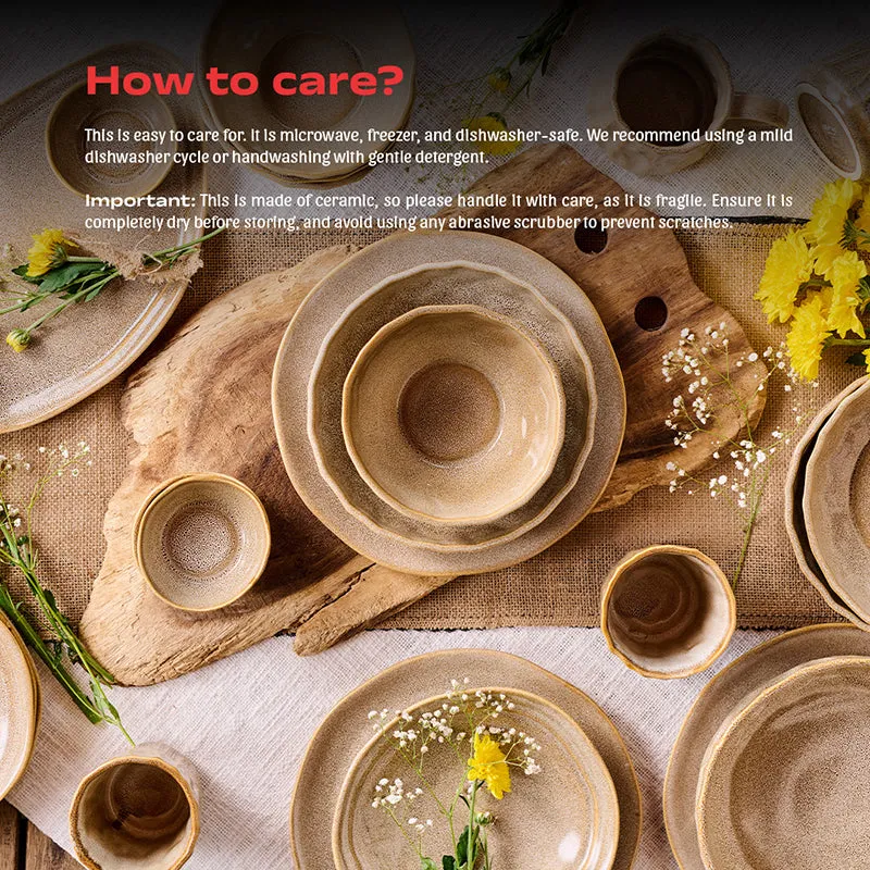 Cra By YFL Home Rustic Facet & Flow Ceramic Platter media 5