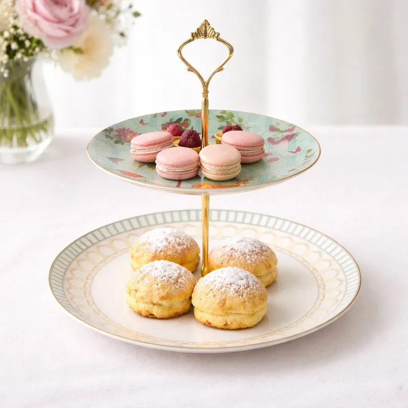 Royal Tier Cake Stand - Green,White media 1