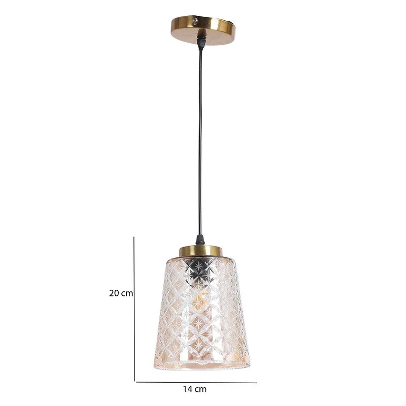 Elysian Glow Glass & Metal Ceiling Lamp media 8