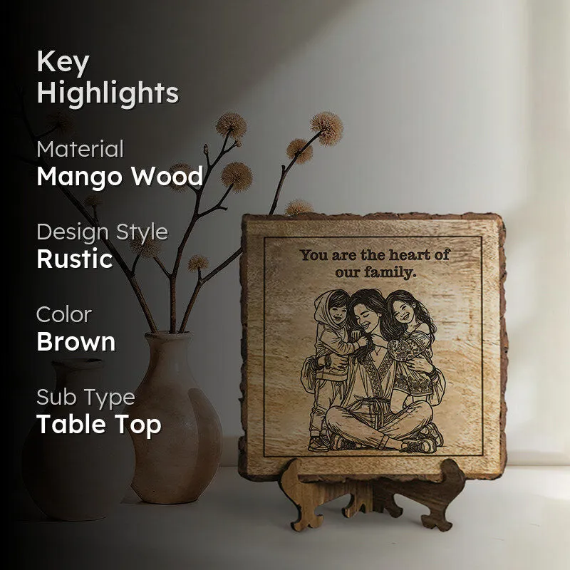 The Heart Of Our Family Wood Showpiece - Square media 2