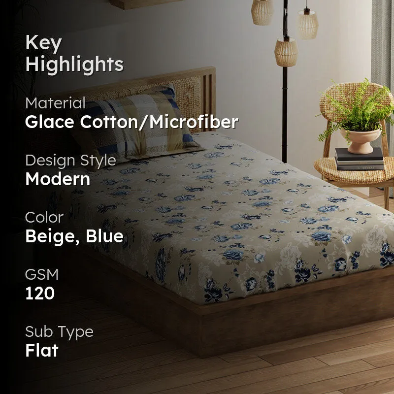 Faris Floral Microfiber Bedsheet - 120 GSM media 2