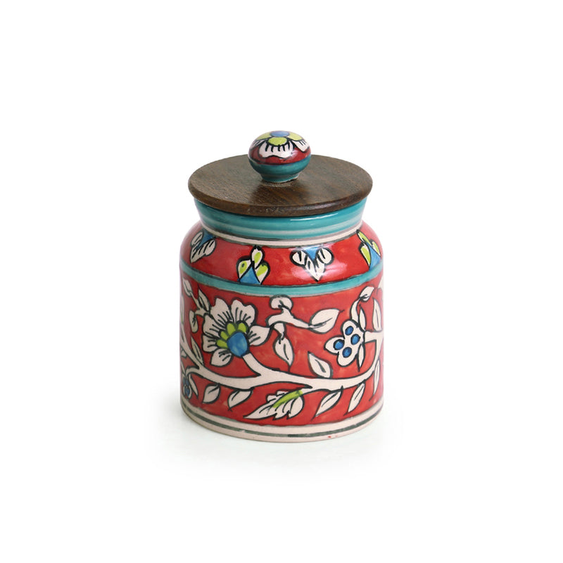 Panchmi Flora Handpainted Storage Jar - 410 mL media 4