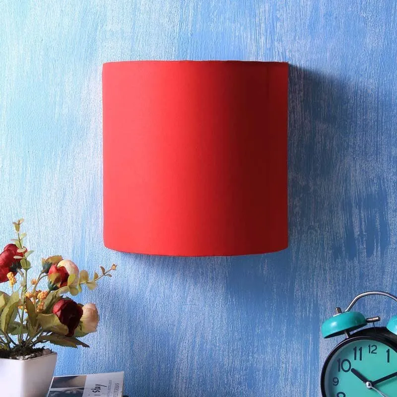 Cylindrical Floating Fabric Wall Lamp - Red media 3