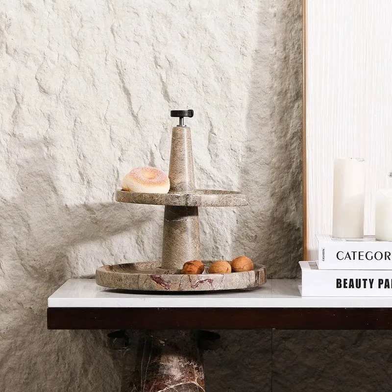 Rustica Serve Marble Platter - Coffee media 4