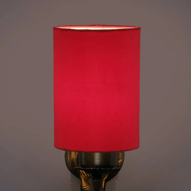 Love Gleam Atva Cylindrical Fabric & Metal Wall Lamp - Red media 4