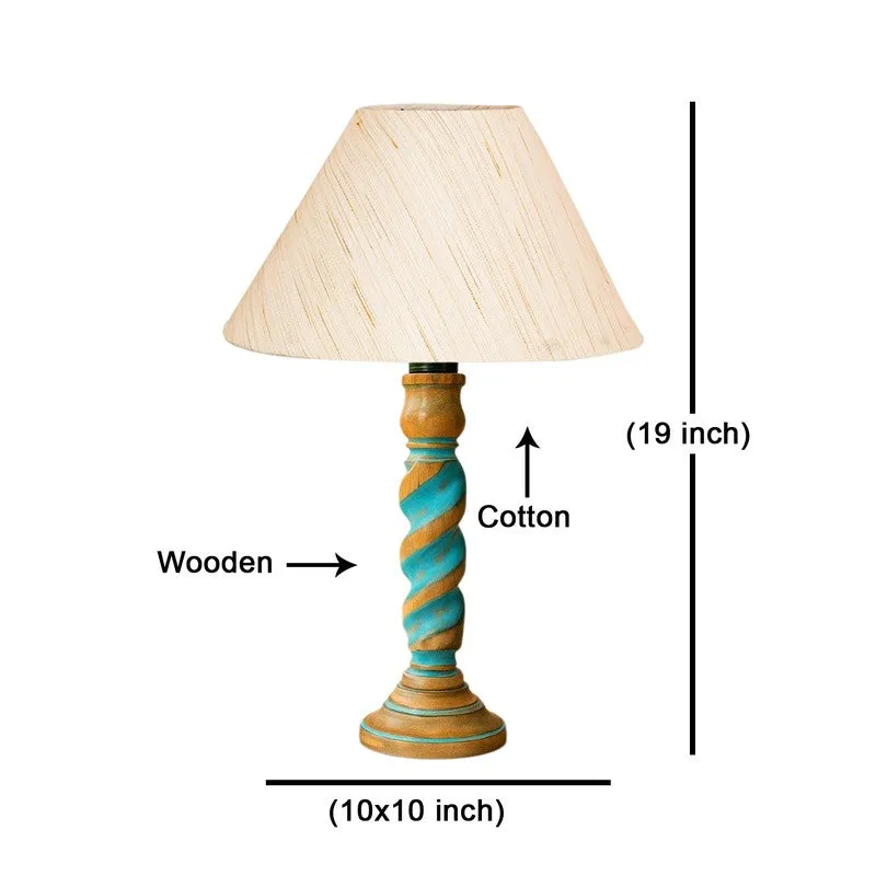 Elara Aura Wooden Table Lamp - OffWhite media 8