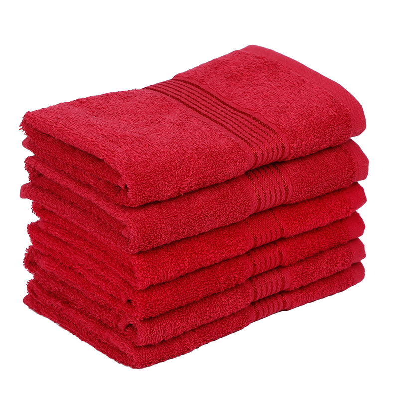 Eva Quick Dry Hand Towel (Red) - Set Of Six media 4