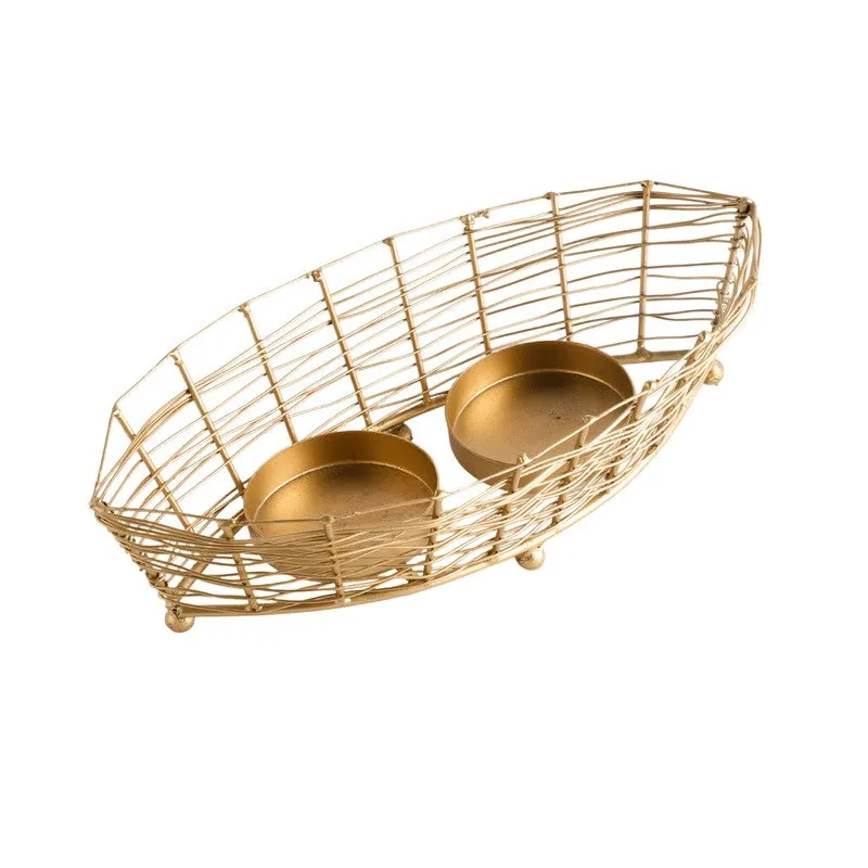 Golden Nouka Tealight Candle Holder media 4