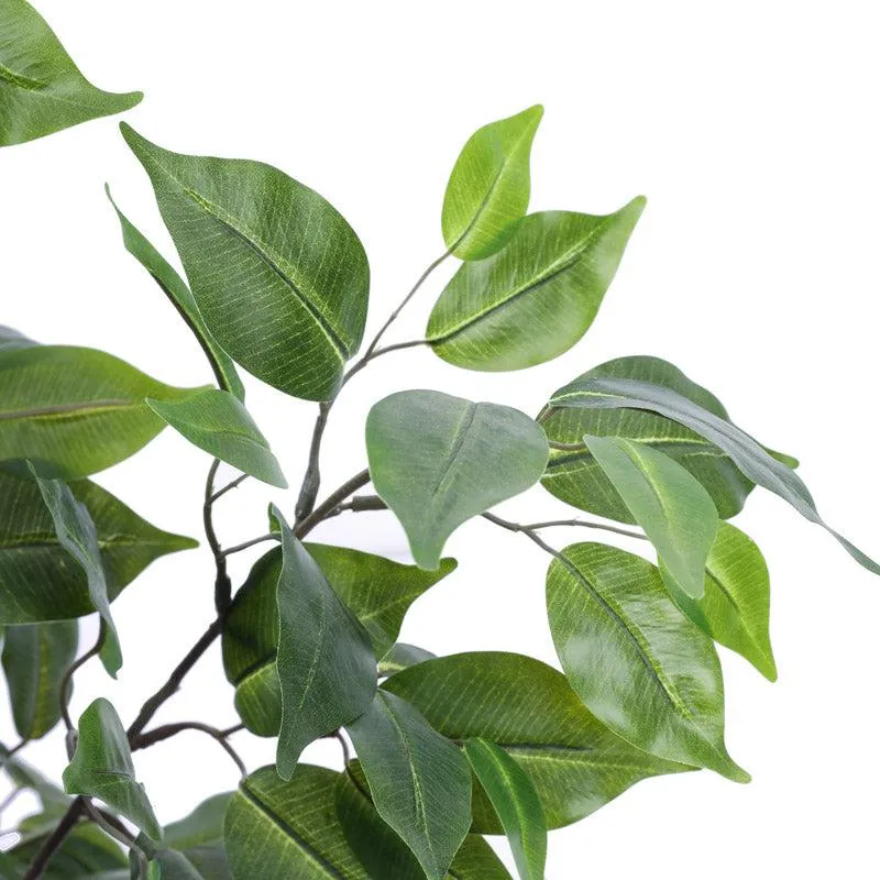 Artificial Realistic Ficus Plant With Black Plastic Pot - 3 Feet media 4