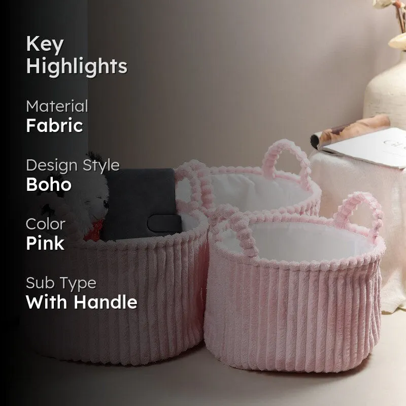 LineNest Fabric Storage Basket (Pink) - Set of Three media 2