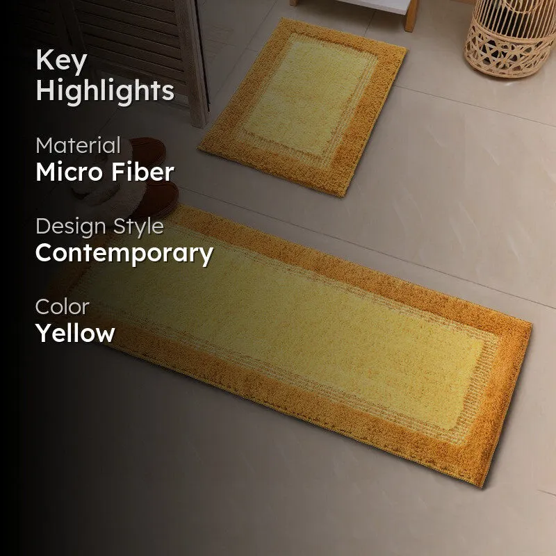 Tranquil Touch Microfiber Bath Mats (Yellow) - Set of Two media 2