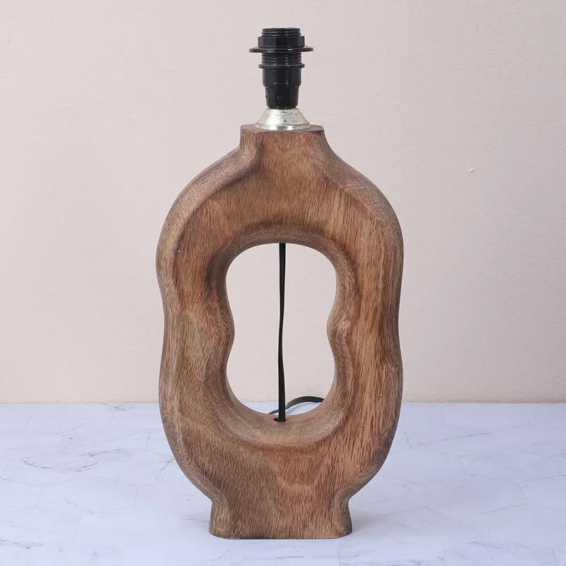 Chevronic Hewn Printed Mango Wood Table Lamp - Black,White media 5