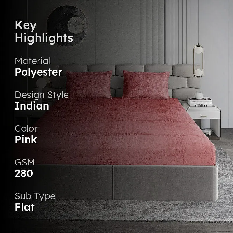 Monte Carlo Color Drift Bedsheet (Pink) - 280 GSM media 2