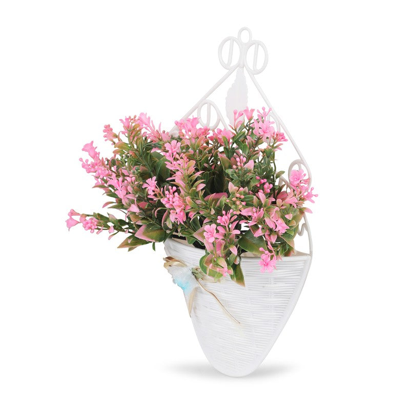 Softline Jasmine Artificial Flower With Wall Pot (Pink) - Set Of Two media 5