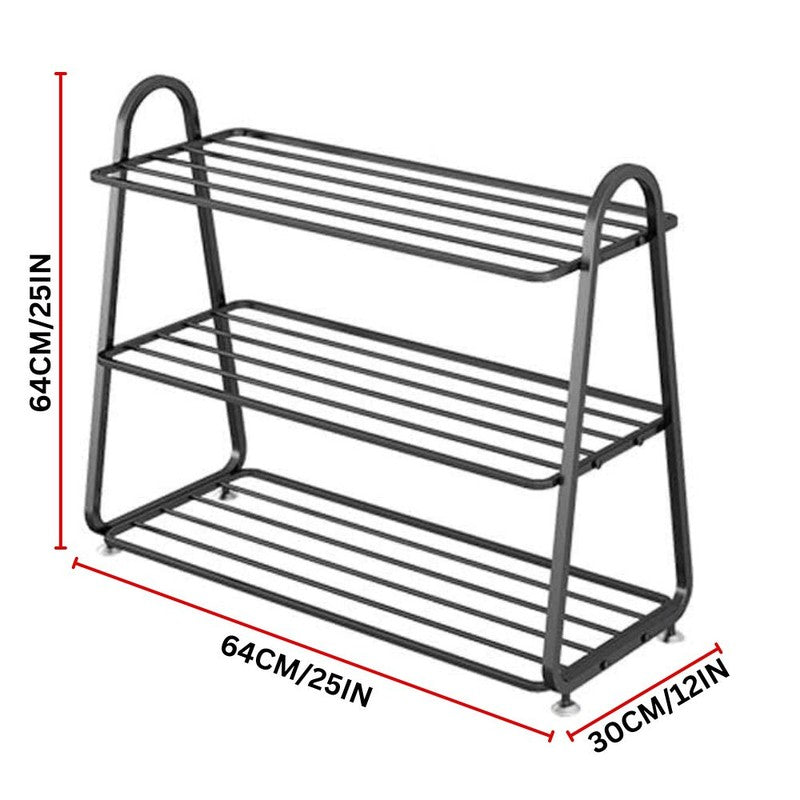 Shoehive 3-tier Metal Shoe Rack - Black media 6
