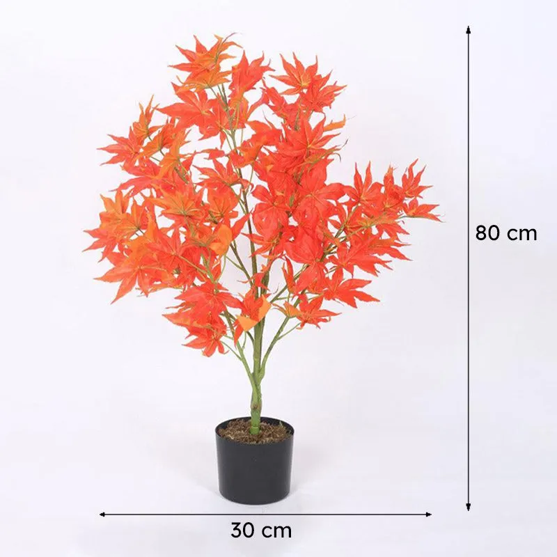 Faux Realtouch Japanese Maple Tree With Black Plastic Pot - 2.6 Feet media 8