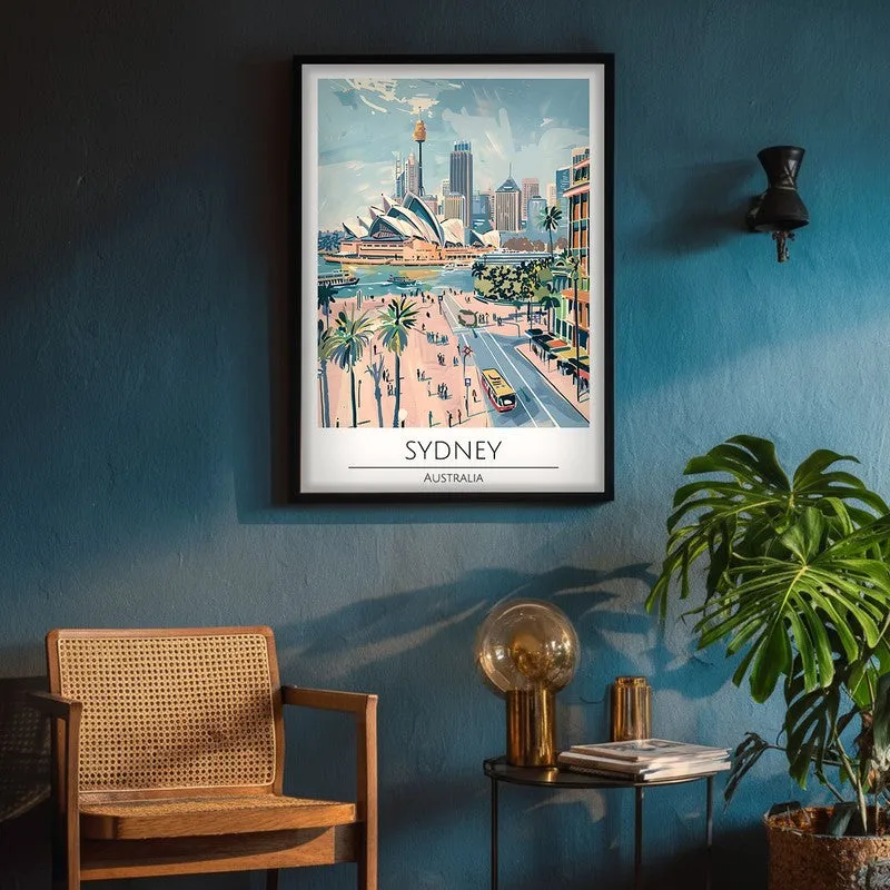 Vintage Sydney Framed Canvas Wall Painting media 4