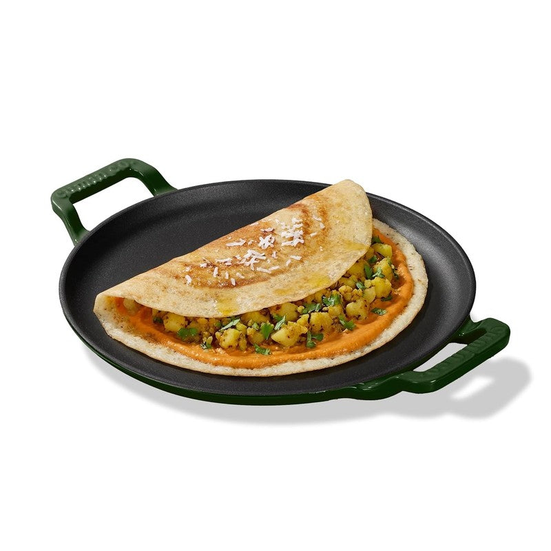 Cumin Co Enamel Cast Iron Dosa Tawa (Green,Black) - 30 cm media 3