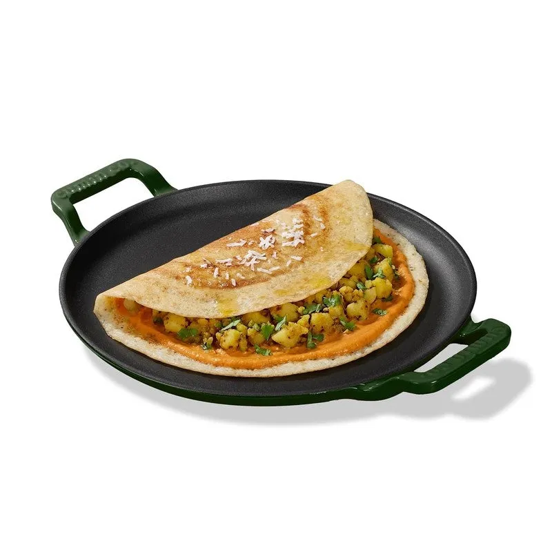 Cumin Co Enamel Cast Iron Dosa Tawa (Green,Black) - 30 cm media 3