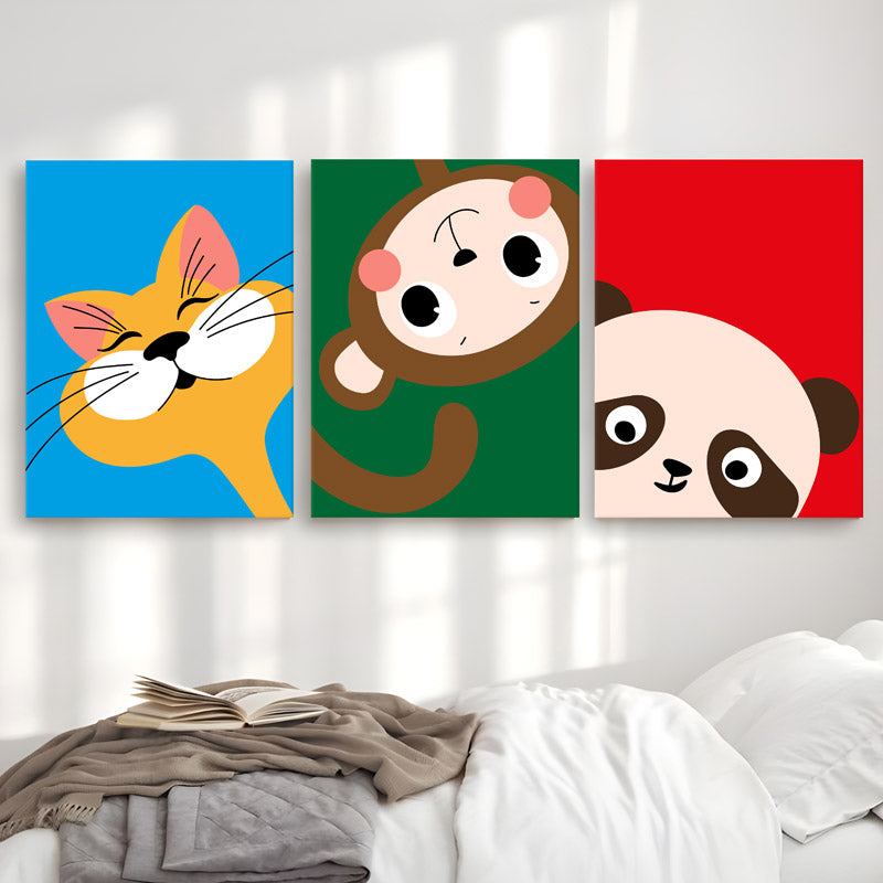 Jungle Cartoon Canvas Wall Art - Set Of Three