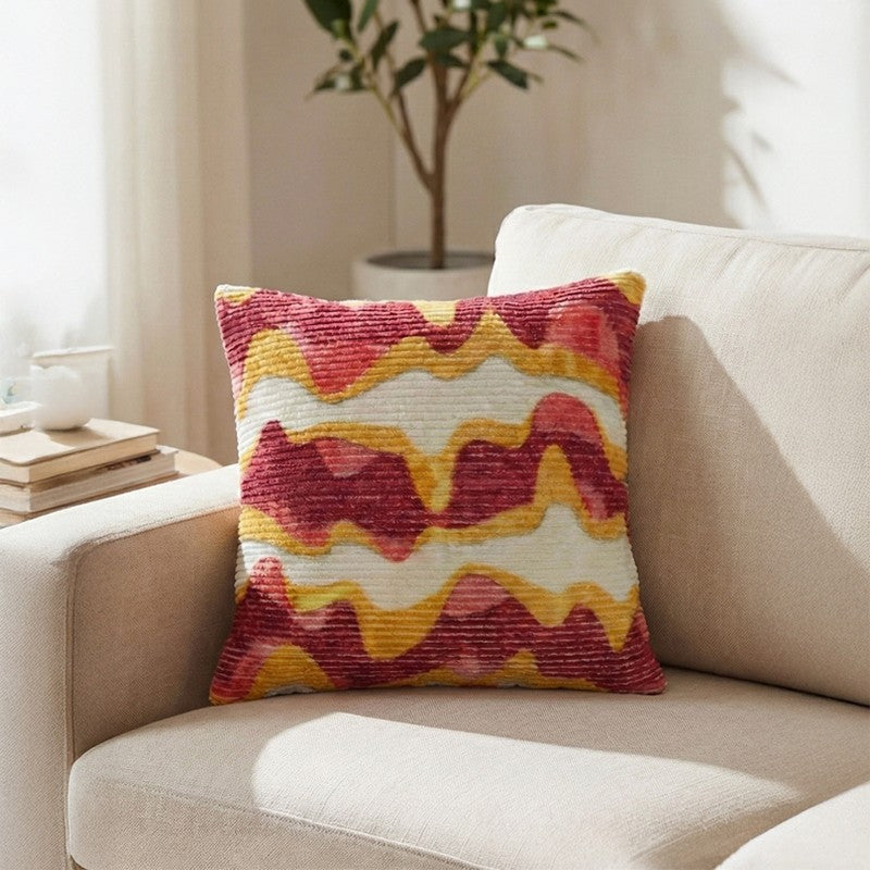 RythmFlow Cushion Cover - Maroon
