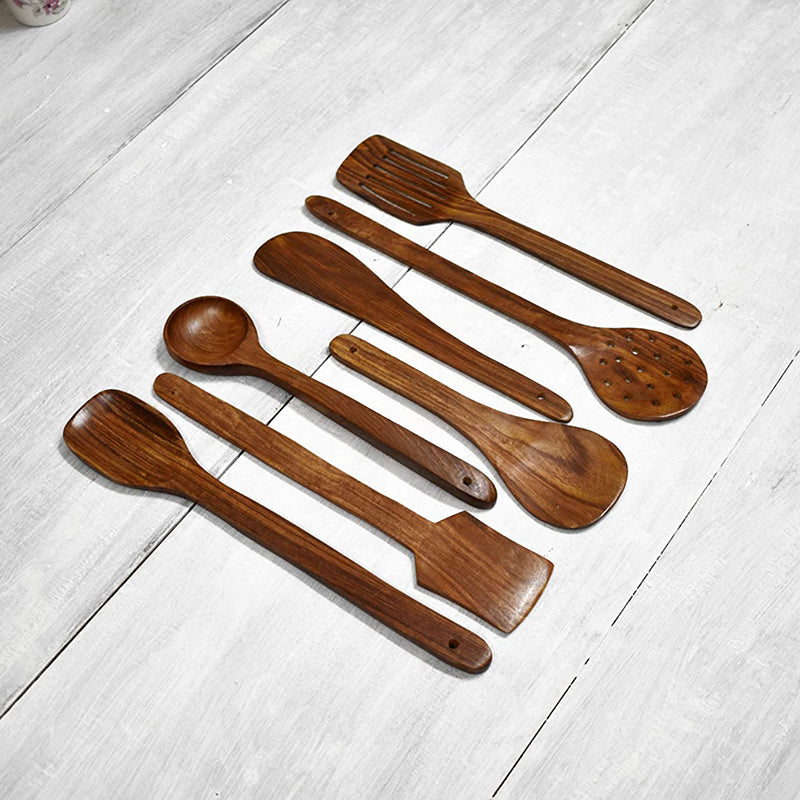 Timberon Sheesham Wood Serving Spoon - Eight Piece Set image 4
