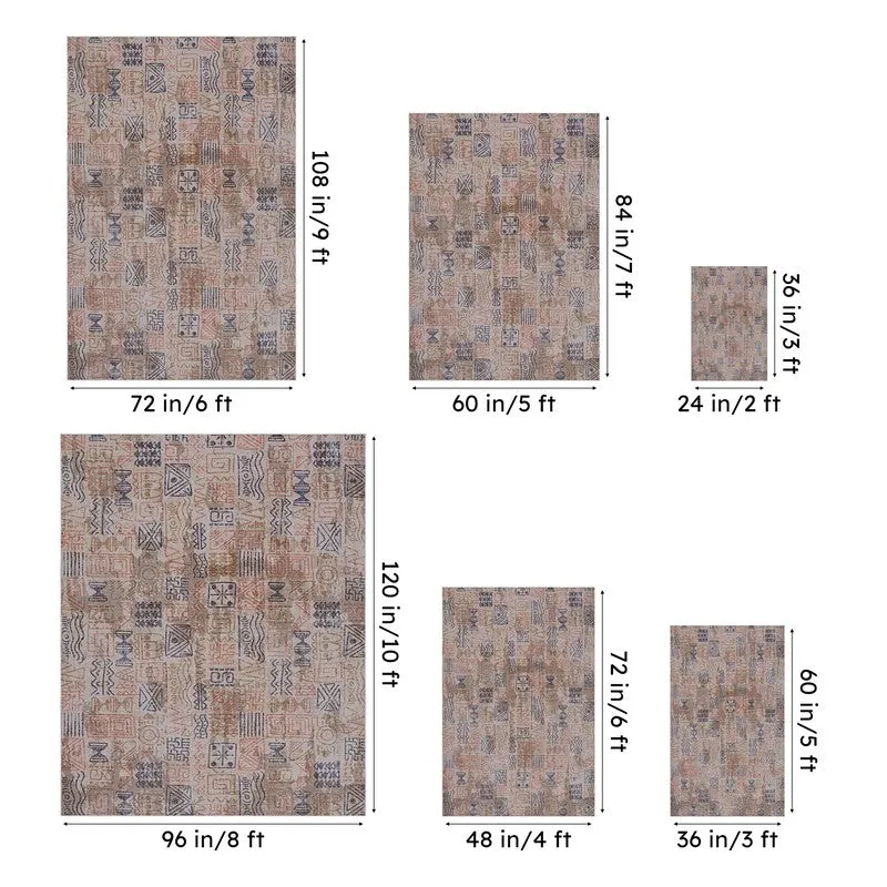 Yanika Boho Carpet - Blue & Orange media 13