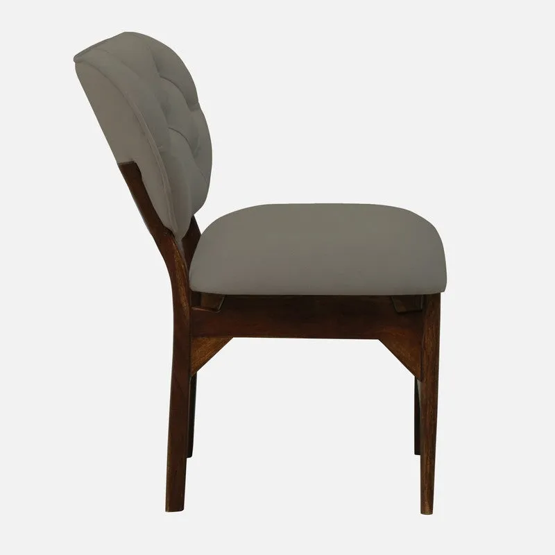Racknest Rose Wood Accent Chair - Grey media 5