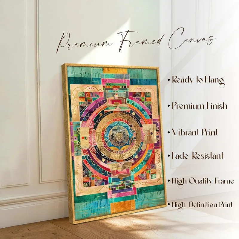 Patchwork Maze Wall Art With Frame media 3