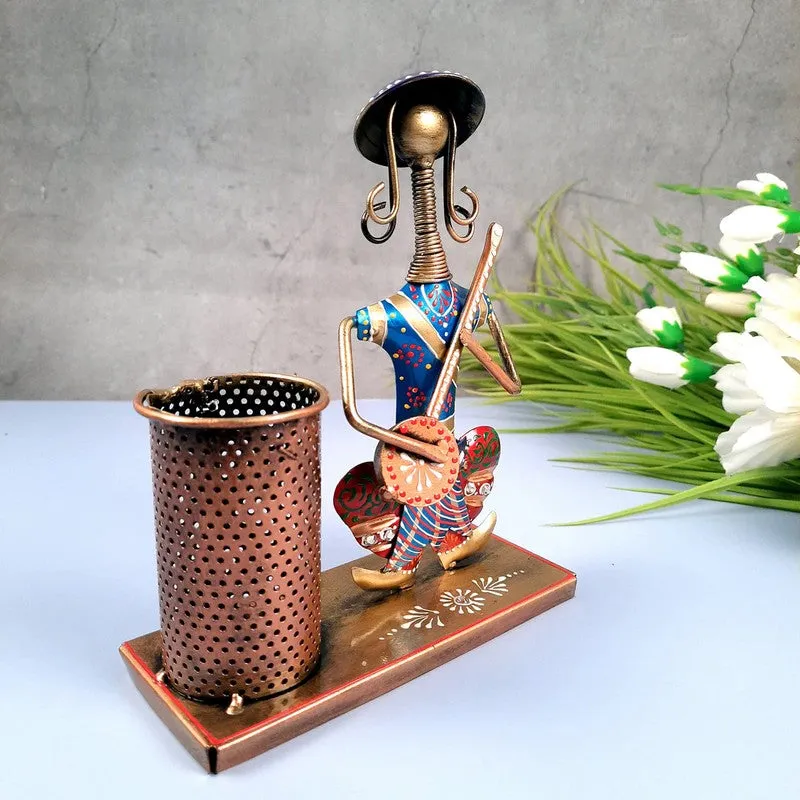 Rajasthani Musician Iron Stationery Holder media 5