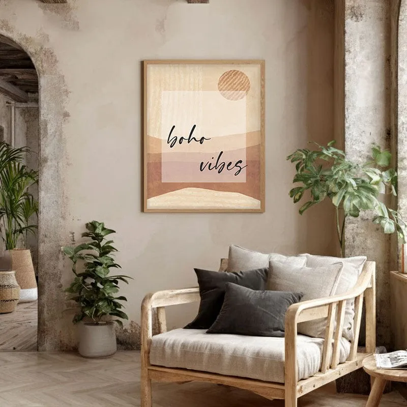 Bohemian Bliss Canvas Wall Painting With Brown Frame media 5